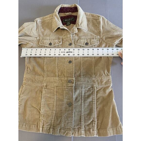 Eddie Bauer Jacket Womens Medium Authentic Outdoor Outfitter Tan Corduroy Safari - Picture 4 of 16